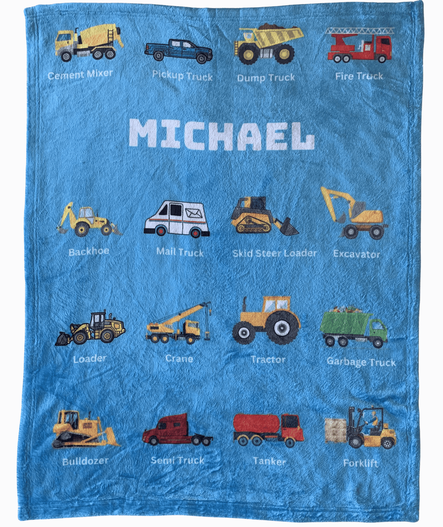 CustomCat Blankets White / One Size Personalized Cozy Plush Fleece Blanket for Babies & Infants - Vehicle Adventures, 30x40