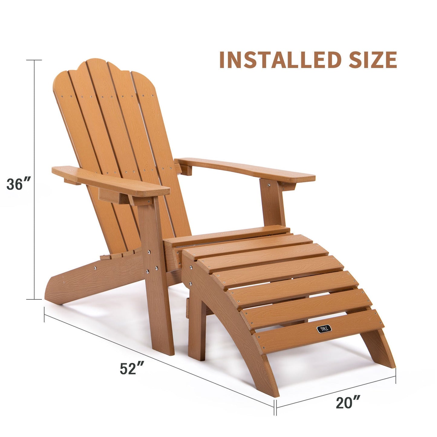 GEEK Outdoor Chairs TALE Adirondack Chair - Durable Outdoor Seating with Cup Holder - Fade-Resistant Plastic Wood - Ideal for Patio, Deck, Garden, and Porch - All-Weather Backyard Furniture, Classic Brown