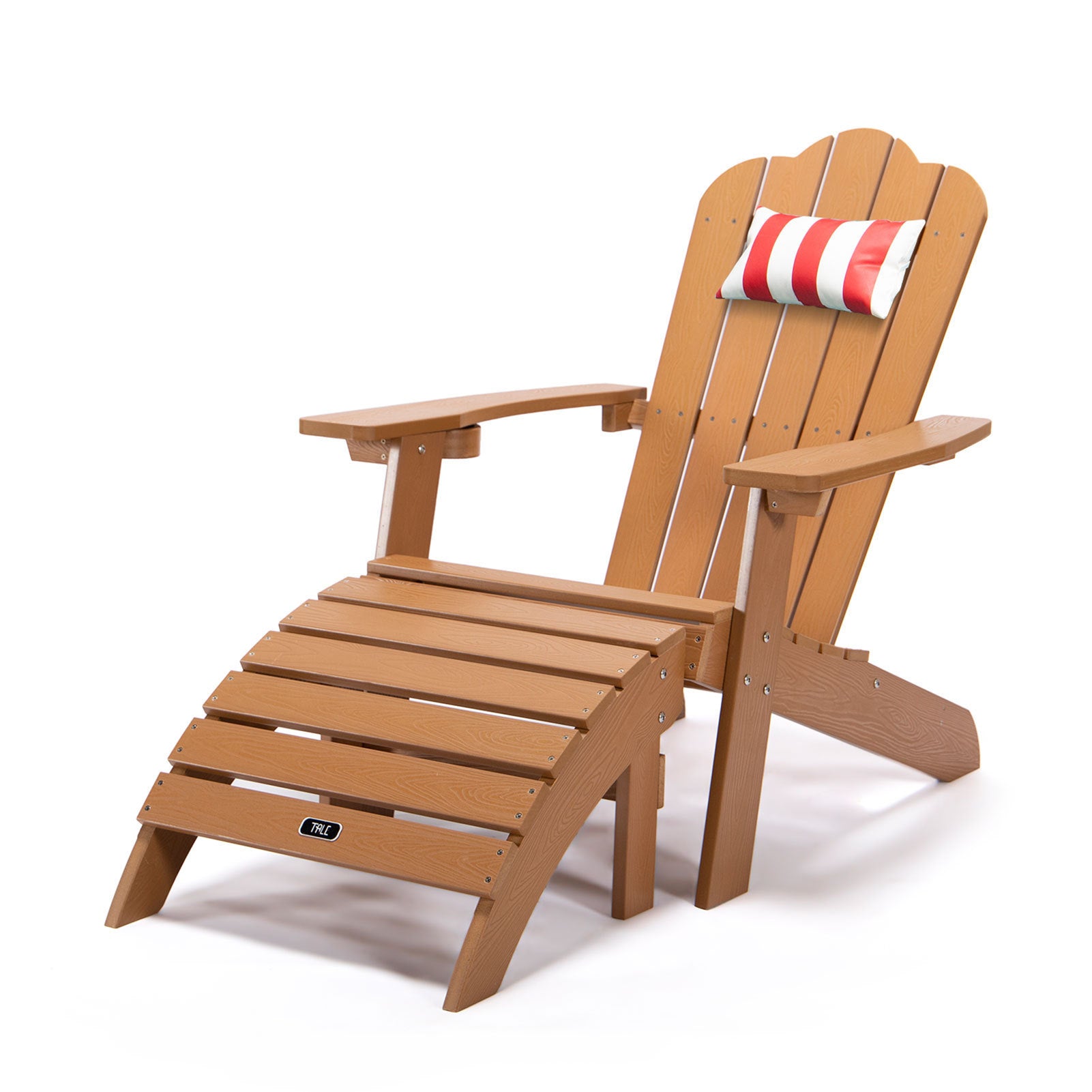 GEEK Outdoor Chairs TALE Adirondack Chair - Durable Outdoor Seating with Cup Holder - Fade-Resistant Plastic Wood - Ideal for Patio, Deck, Garden, and Porch - All-Weather Backyard Furniture, Classic Brown