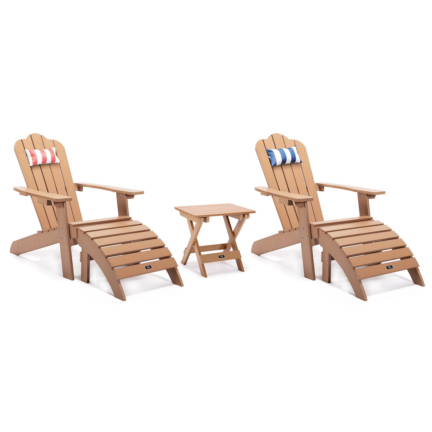 GEEK Outdoor Chairs TALE Adirondack Chair - Durable Outdoor Seating with Cup Holder - Fade-Resistant Plastic Wood - Ideal for Patio, Deck, Garden, and Porch - All-Weather Backyard Furniture, Classic Brown