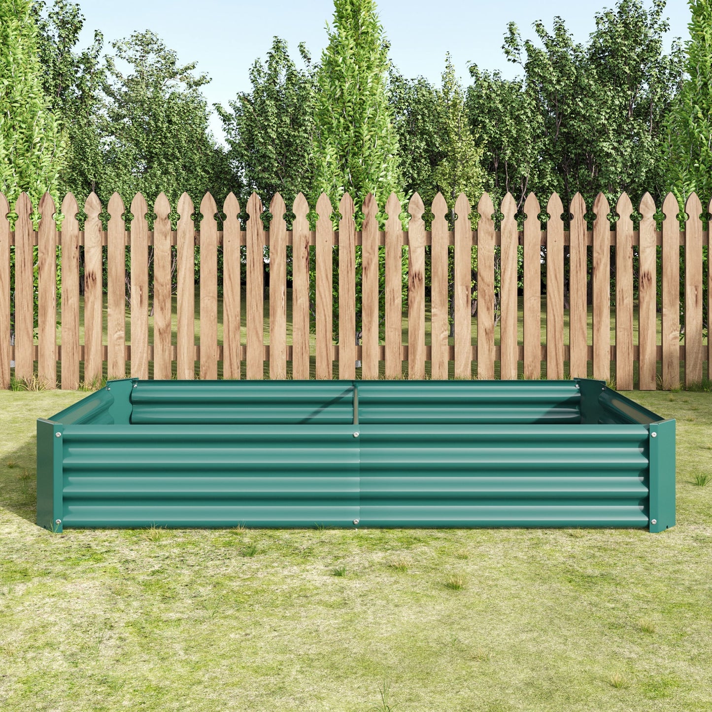 HOME FURNITURE Garden Bed Green 6x3x1ft Metal Raised Garden Bed - High-Capacity, Durable and Rust-Proof for Plants, Vegetables & Flowers - Green