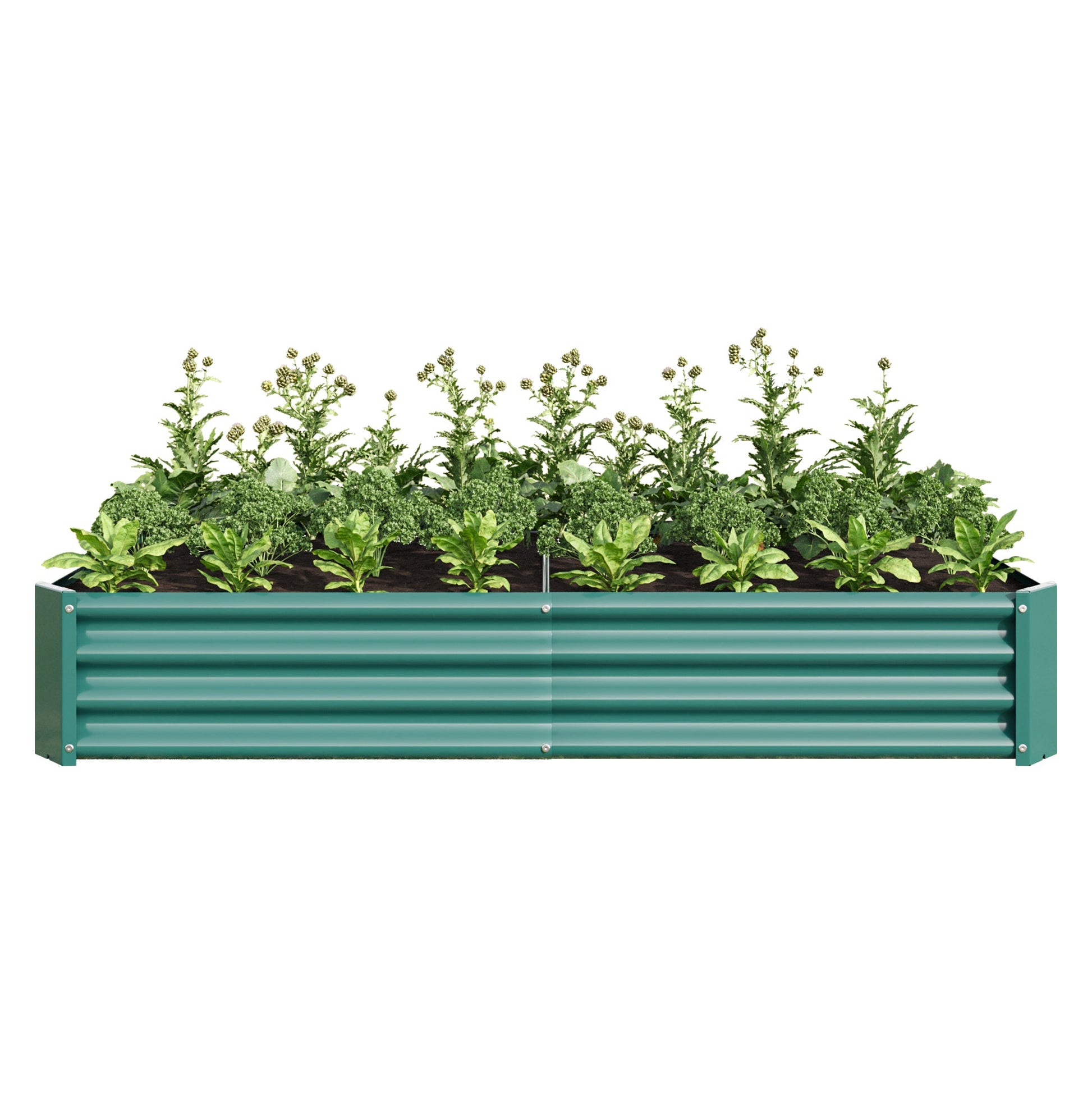 HOME FURNITURE Garden Bed Green 6x3x1ft Metal Raised Garden Bed - High-Capacity, Durable and Rust-Proof for Plants, Vegetables & Flowers - Green