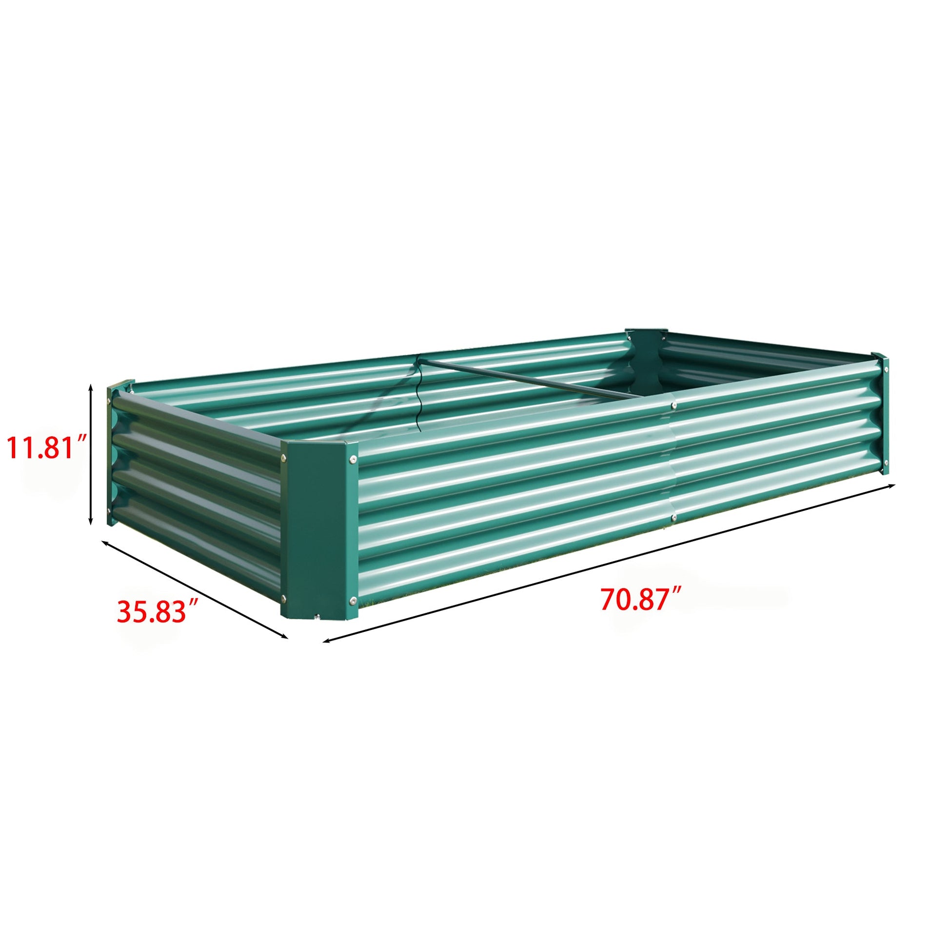 HOME FURNITURE Garden Bed Green 6x3x1ft Metal Raised Garden Bed - High-Capacity, Durable and Rust-Proof for Plants, Vegetables & Flowers - Green