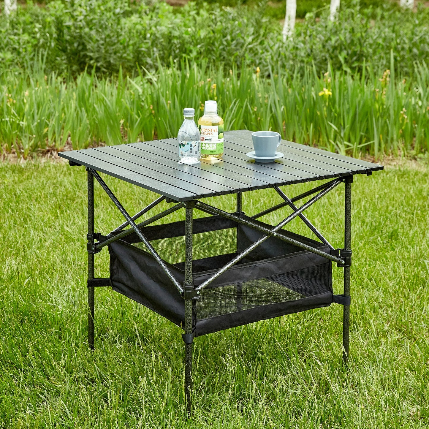 JWS-W241 Outdoor Furniture Portable & Lightweight Aluminum Folding Square Table with Carry Bag - Ideal for Indoor, Outdoor, Camping, Picnics, Beach, Patio, BBQ & Parties