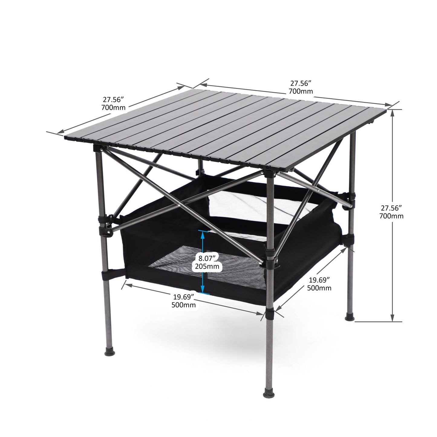 JWS-W241 Outdoor Furniture Portable & Lightweight Aluminum Folding Square Table with Carry Bag - Ideal for Indoor, Outdoor, Camping, Picnics, Beach, Patio, BBQ & Parties