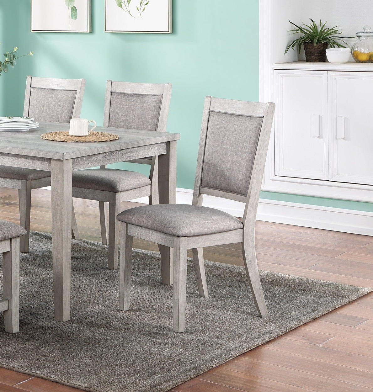 Kanepe Dining room set Elegant Contemporary Dining Room 6-piece Dining Set Table and 4 Side Chairs and Bench Natural Finish Padded Cushion Seats Rectangular Table Furniture