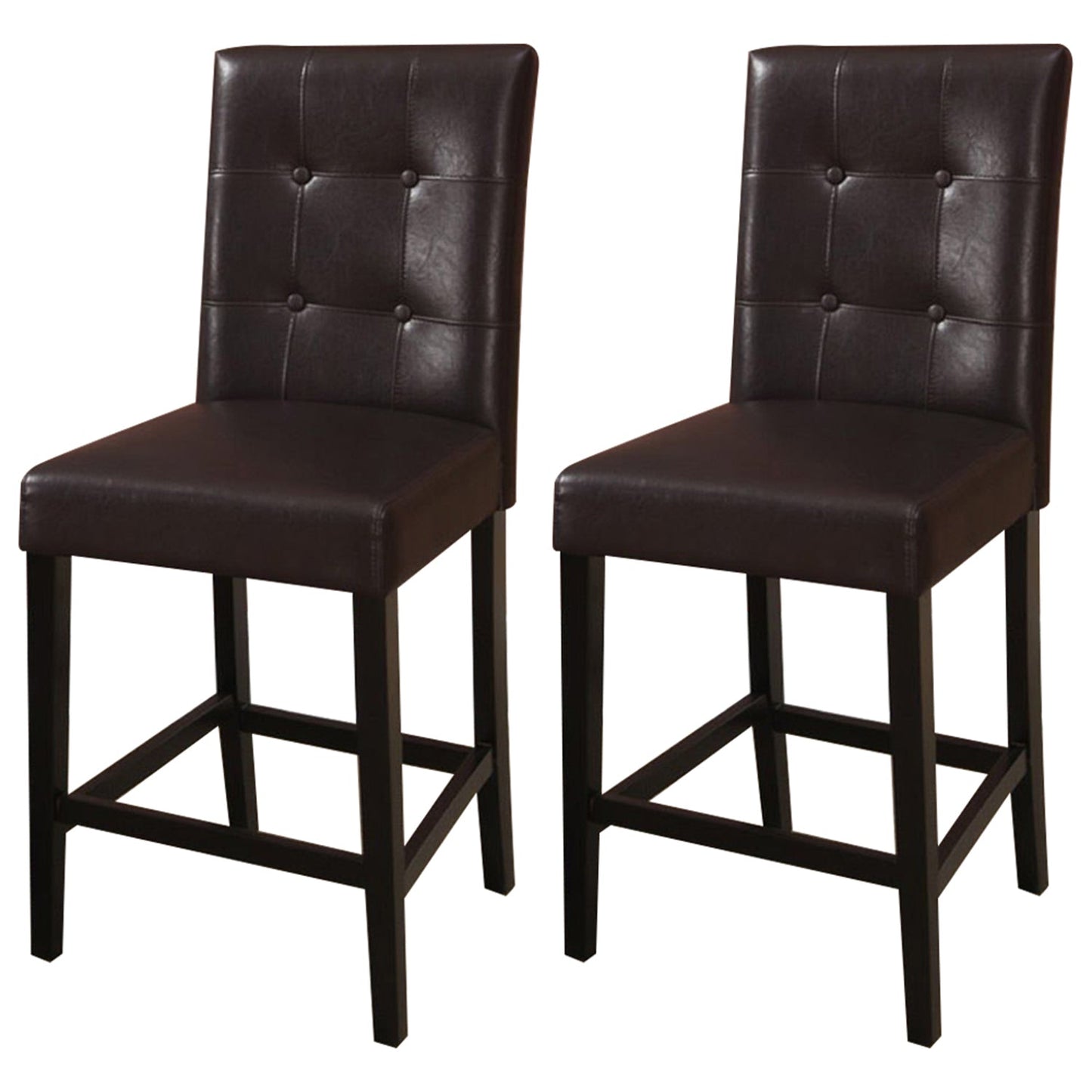 Kanepe Faux Leather Kitchen and Dining Chair Set of 2 Contemporary Counter Height Chairs in Brown - Luxurious and Elegant Addition to Your Dining Room