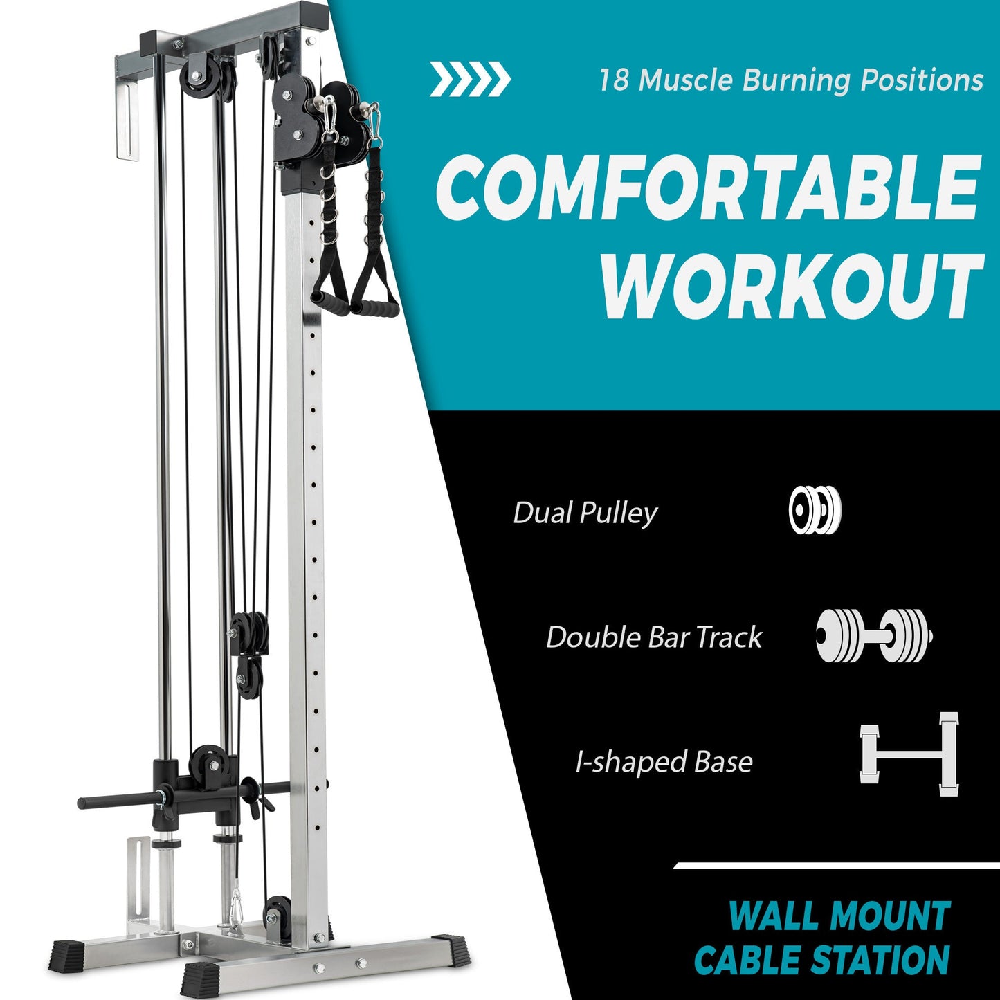 MRS Fitness Machine Lat Pulldown Machine Home Gym Fitness Silver