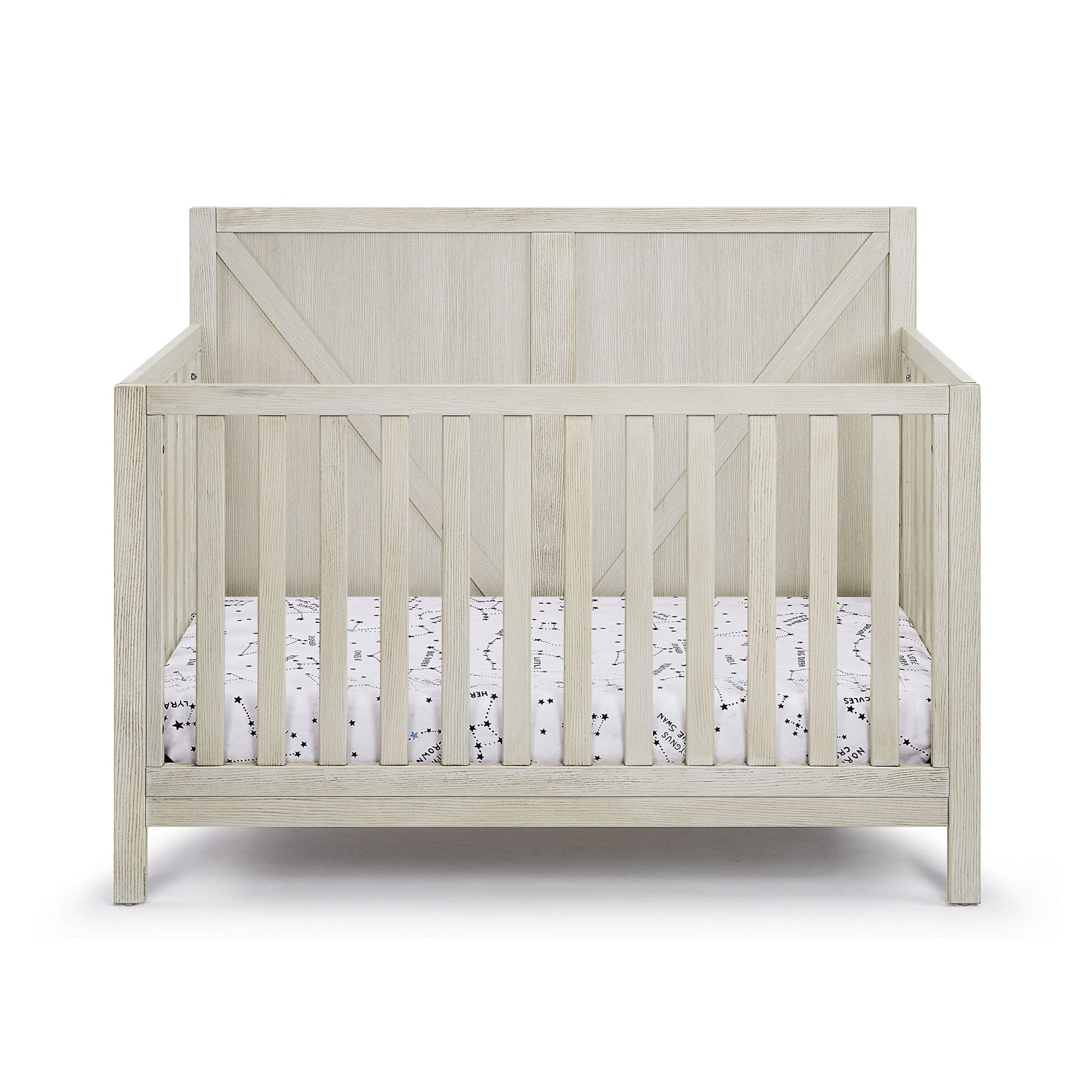 Simple Living Convertible Crib Suite Bebe Barnside 4-in-1 Convertible Crib - Washed Gray, Solid Wood, Industrial Farmhouse Style