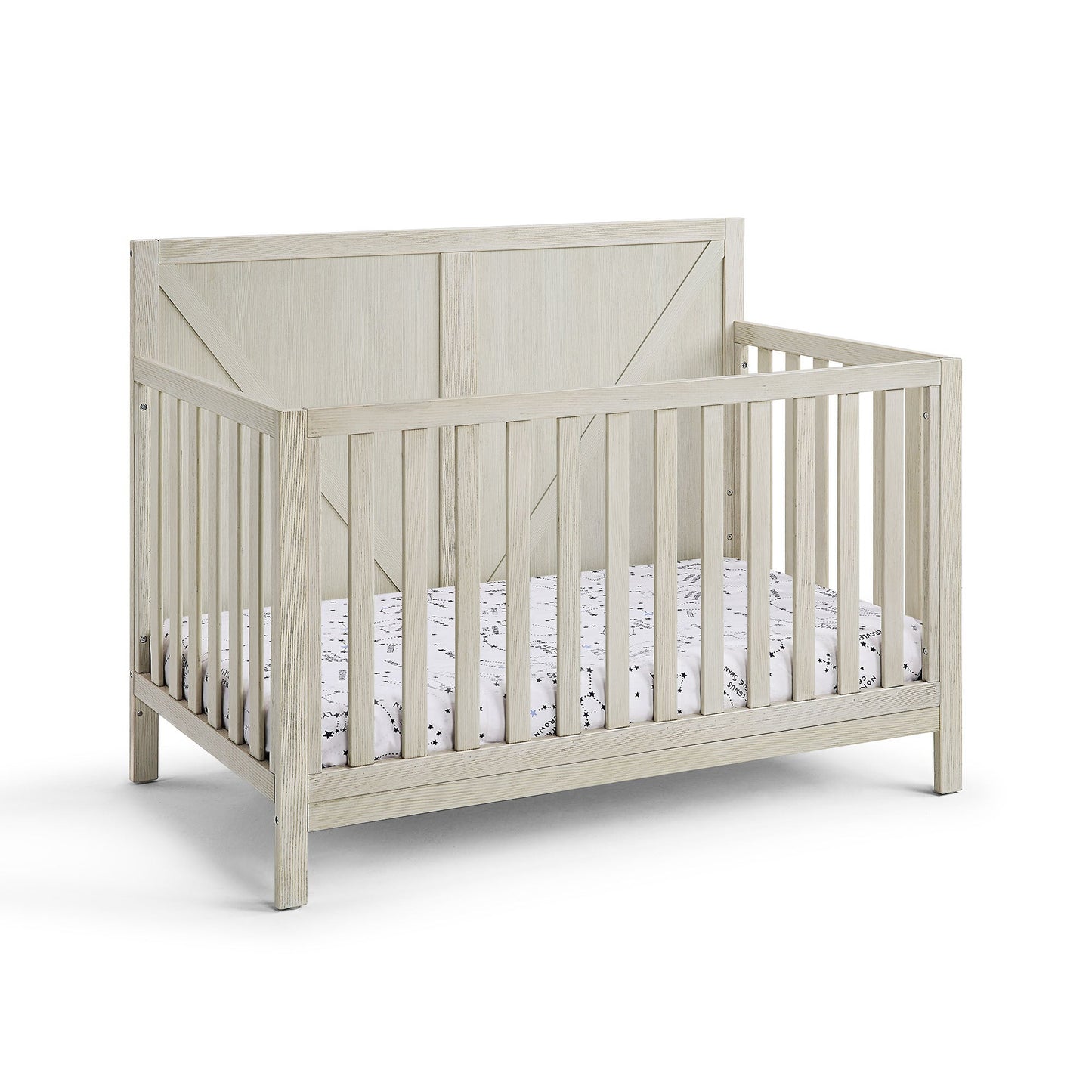 Simple Living Convertible Crib Suite Bebe Barnside 4-in-1 Convertible Crib - Washed Gray, Solid Wood, Industrial Farmhouse Style