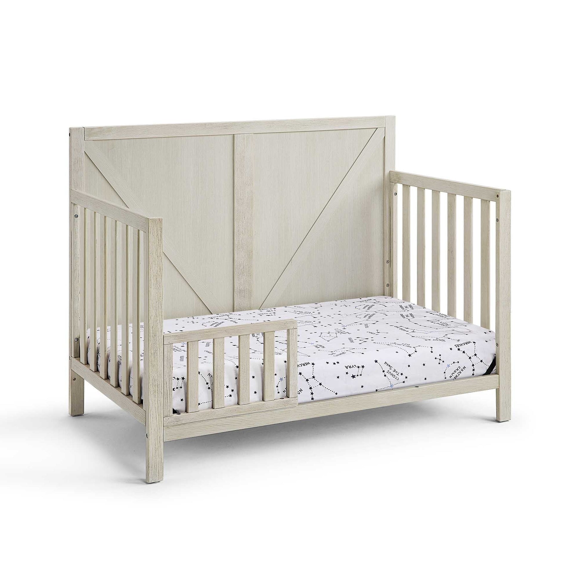 Simple Living Convertible Crib Suite Bebe Barnside 4-in-1 Convertible Crib - Washed Gray, Solid Wood, Industrial Farmhouse Style