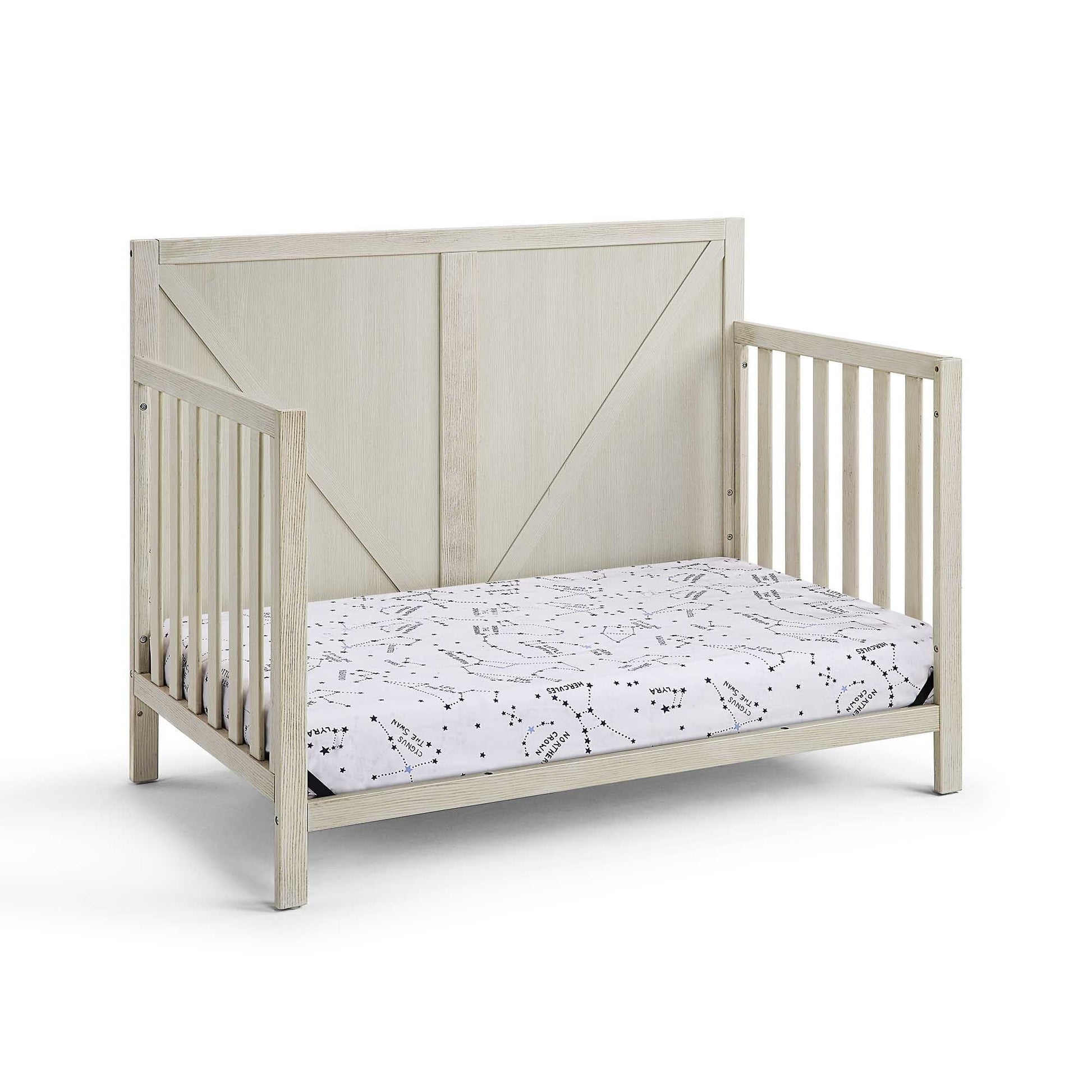 Simple Living Convertible Crib Suite Bebe Barnside 4-in-1 Convertible Crib - Washed Gray, Solid Wood, Industrial Farmhouse Style