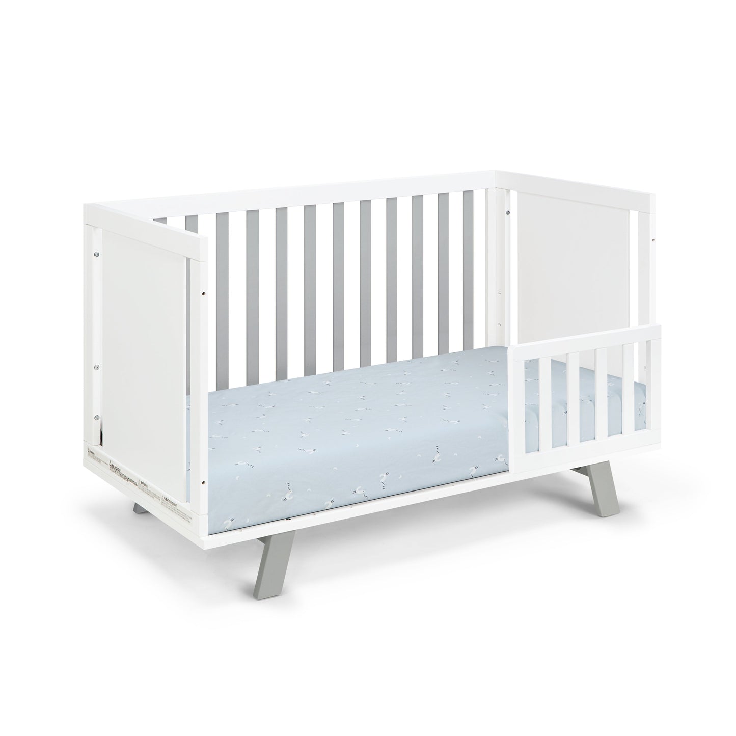 Simple Living Crib Livia 3-in-1 Convertible Island Crib White/Gray