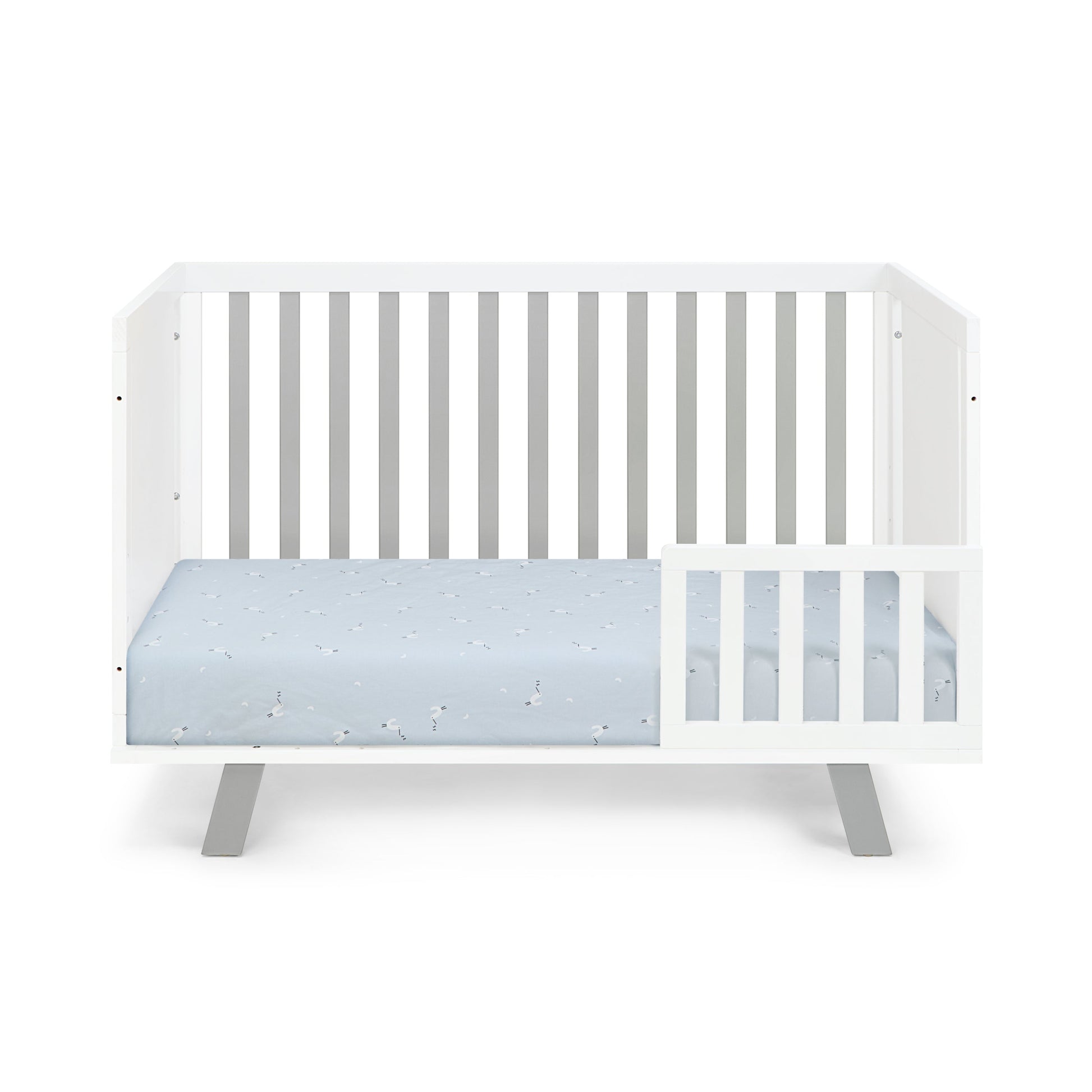 Simple Living Crib Livia 3-in-1 Convertible Island Crib White/Gray