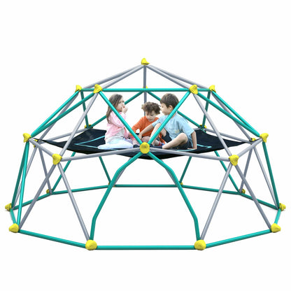 T & J Home Trends 13ft Geometric Dome Climber Play Center, Kids Climbing Dome Tower with Canopy, Rust & UV Resistant Steel Supporting 1000 LBS