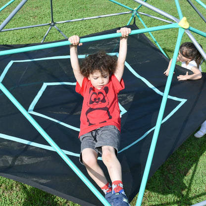 T & J Home Trends 13ft Geometric Dome Climber Play Center, Kids Climbing Dome Tower with Canopy, Rust & UV Resistant Steel Supporting 1000 LBS