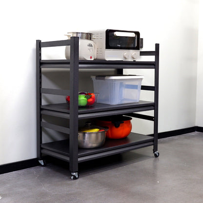 T & J Home Trends 63"H Storage Shelves - Heavy Duty Metal Shelving Unit Adjustable 5-Tier Pantry Shelves with Wheels Load 2000LBS Kitchen Shelf Garage Storage