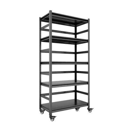 T & J Home Trends 63"H Storage Shelves - Heavy Duty Metal Shelving Unit Adjustable 5-Tier Pantry Shelves with Wheels Load 2000LBS Kitchen Shelf Garage Storage