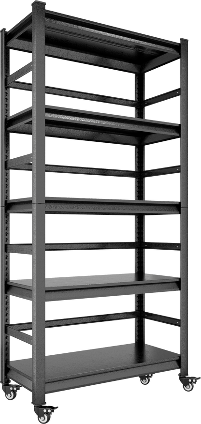 T & J Home Trends 72"H Heavy Duty Storage Shelves Adjustable 5-Tier Metal Shelving Unit with Wheels for 2000LBS Load  Kitchen, Garage, Pantry, and More