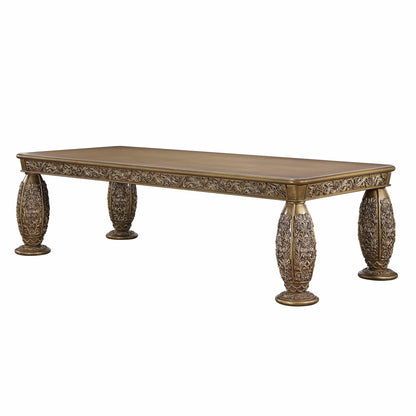 T & J Home Trends ACME Constantine Dinning Table, Brown & Gold Finish DN00477