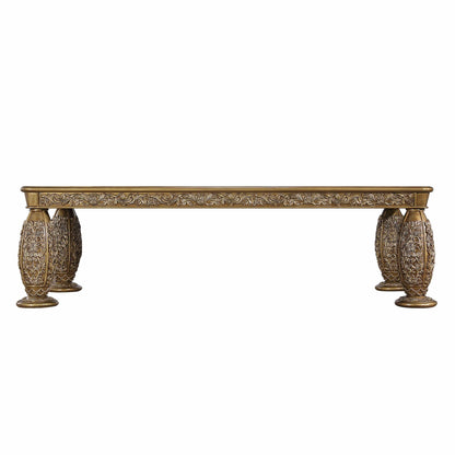 T & J Home Trends ACME Constantine Dinning Table, Brown & Gold Finish DN00477