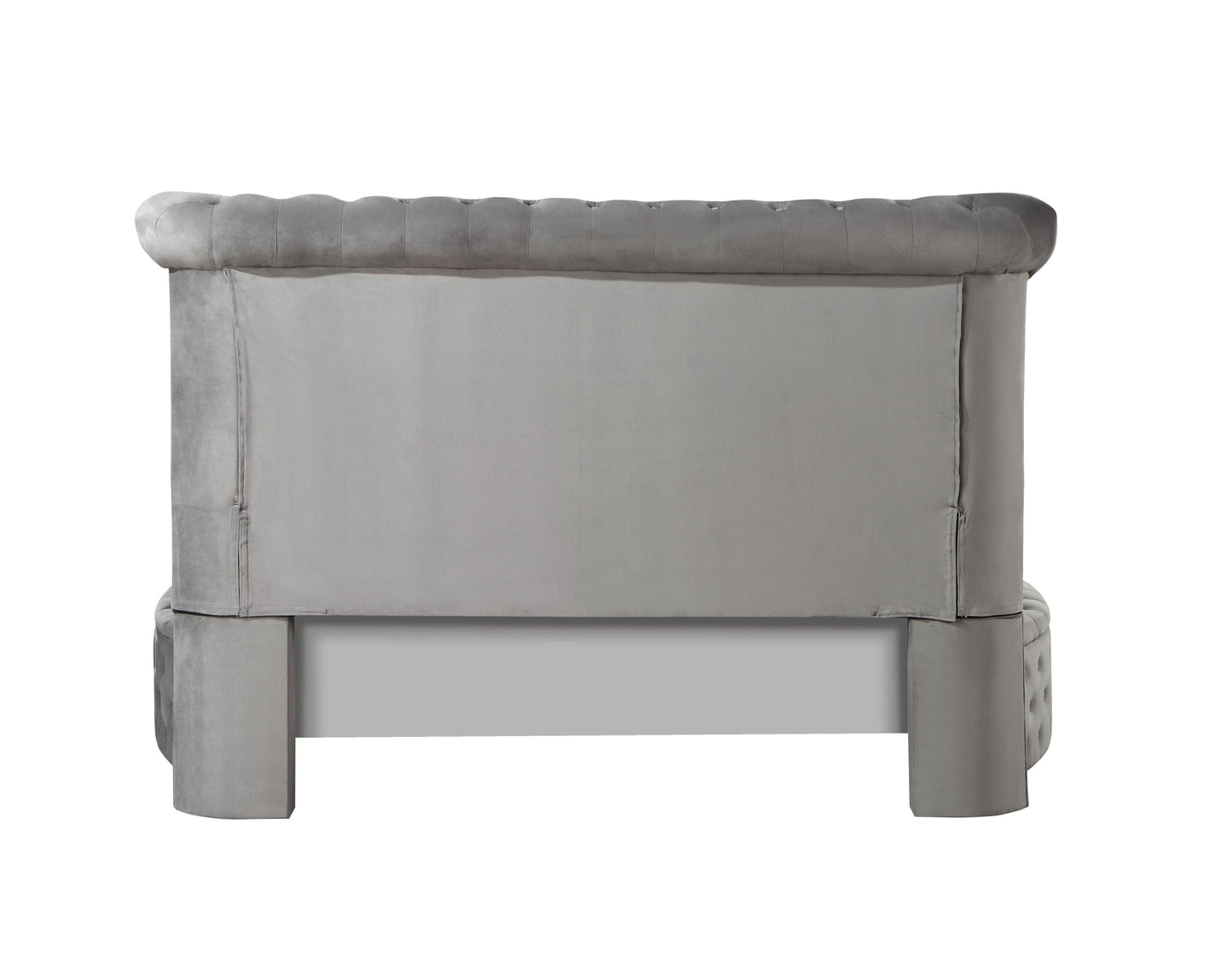 T & J Home Trends ACME Gaiva Eastern King Bed w/Storage, Gray Velvet BD00966EK