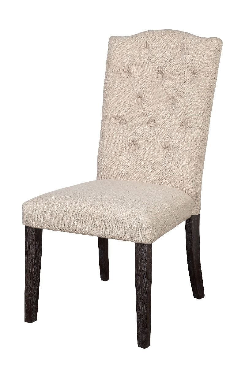 T & J Home Trends ACME Gerardo Side Chair (Set-2) in Beige Linen & Weathered Espresso 60822