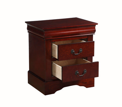 T & J Home Trends ACME Louis Philippe III Nightstand in Cherry 19523