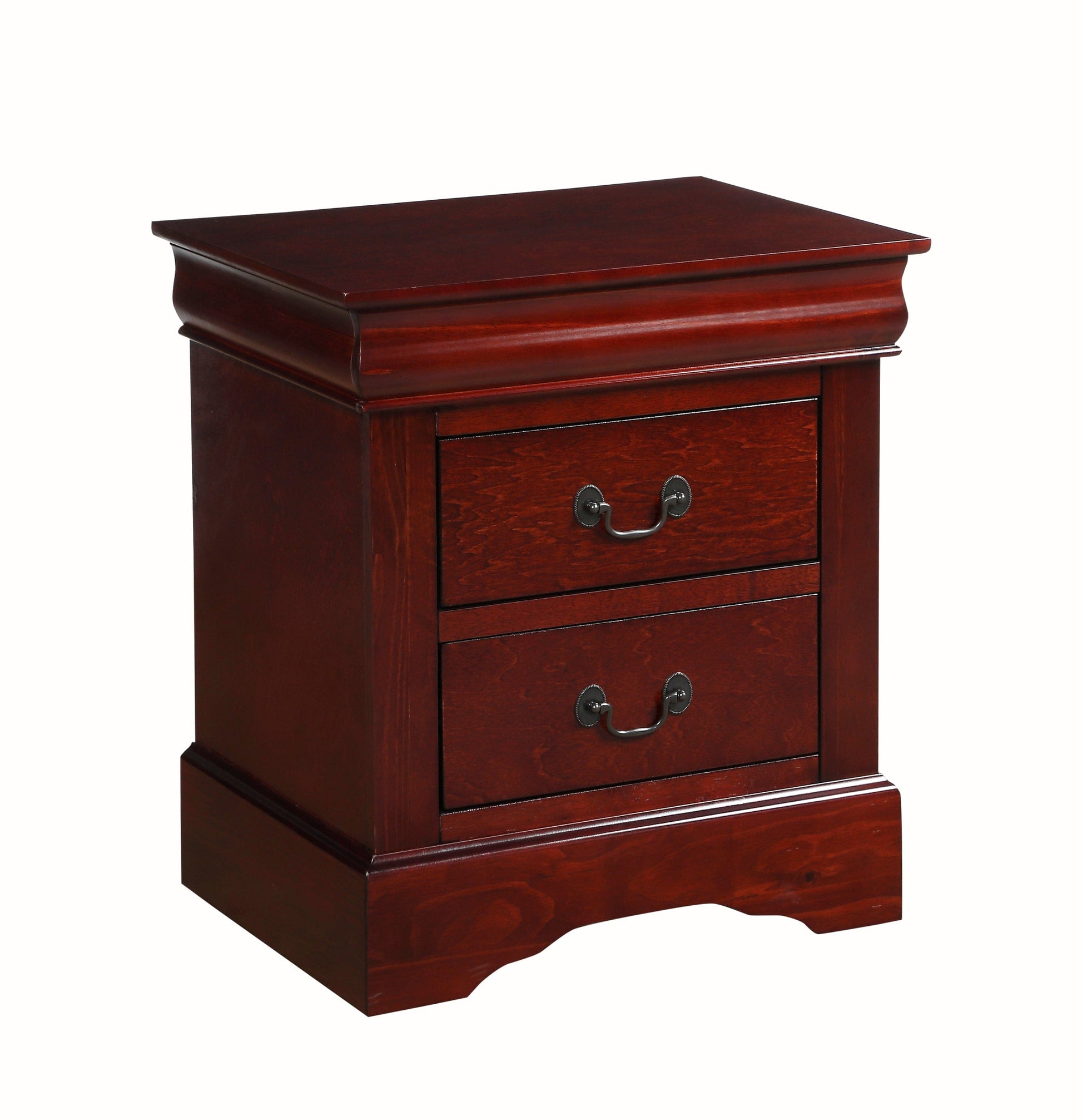 T & J Home Trends ACME Louis Philippe III Nightstand in Cherry 19523