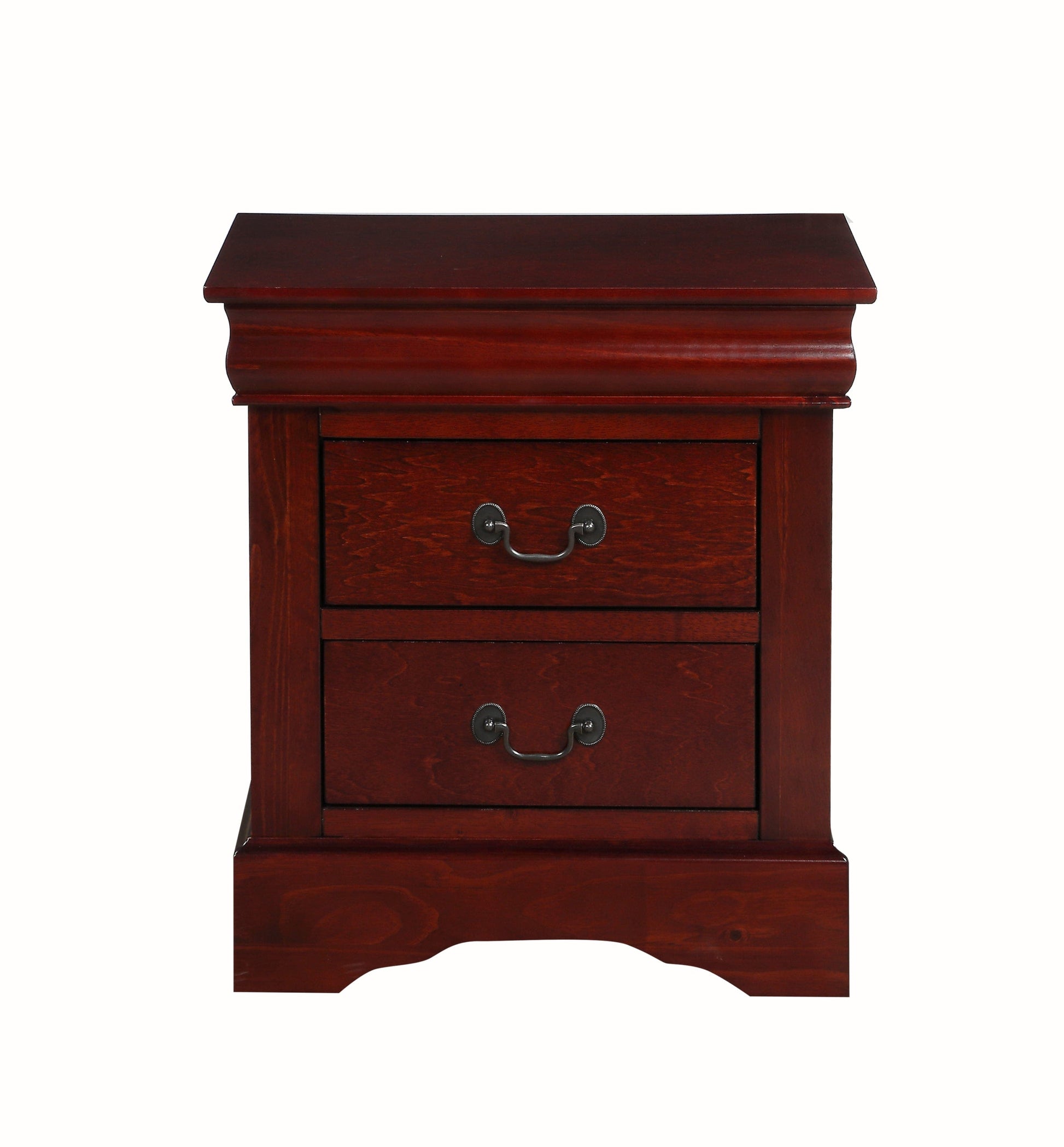 T & J Home Trends ACME Louis Philippe III Nightstand in Cherry 19523