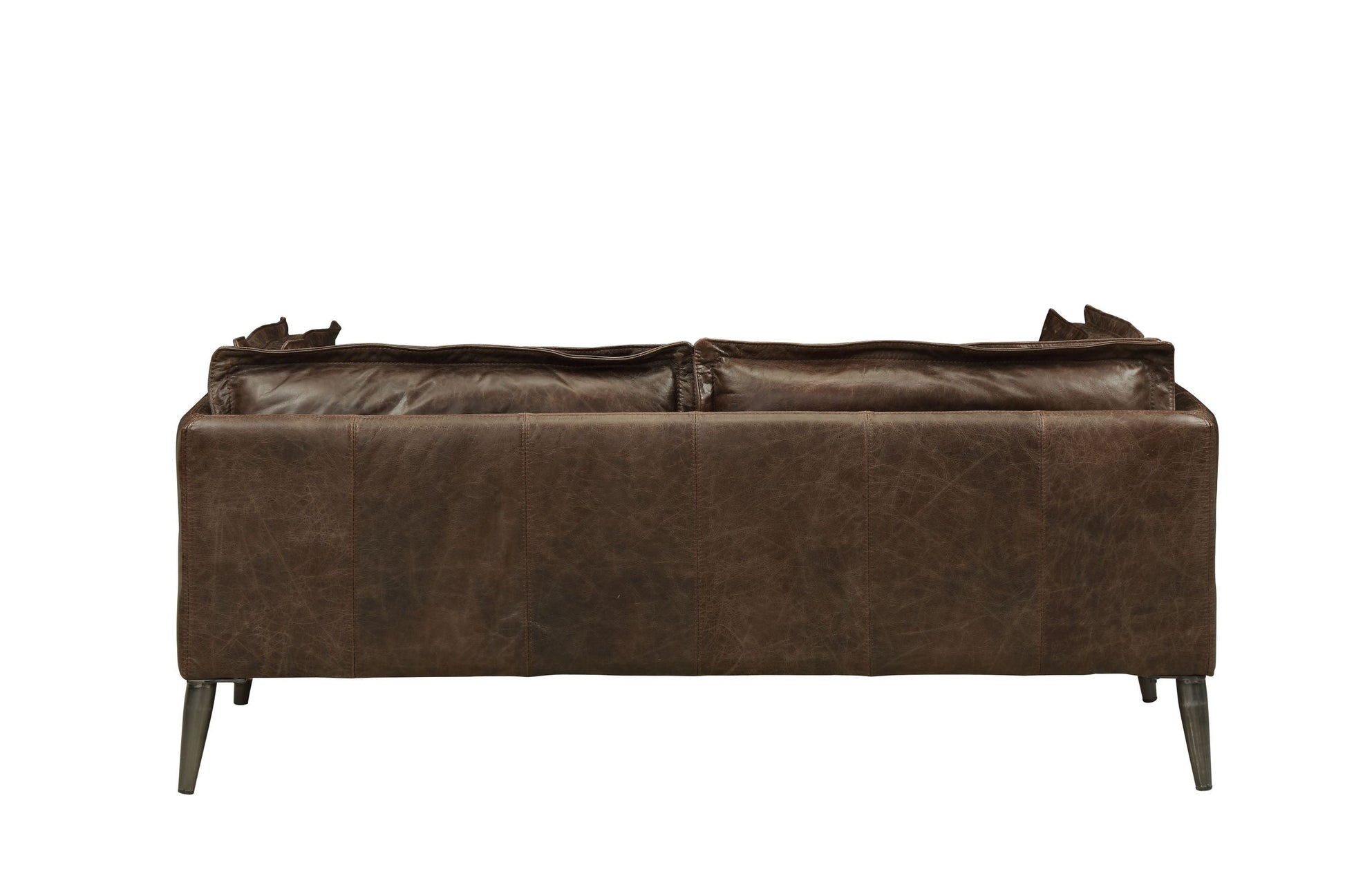 T & J Home Trends ACME Porchester Loveseat in Distress Chocolate Top Grain Leather 52481