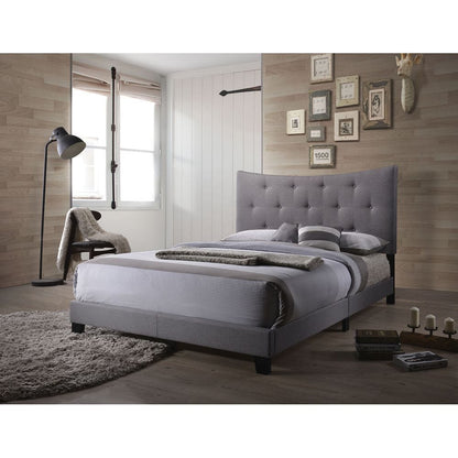 T & J Home Trends ACME Venacha Queen Bed in Gray Fabric 26360Q