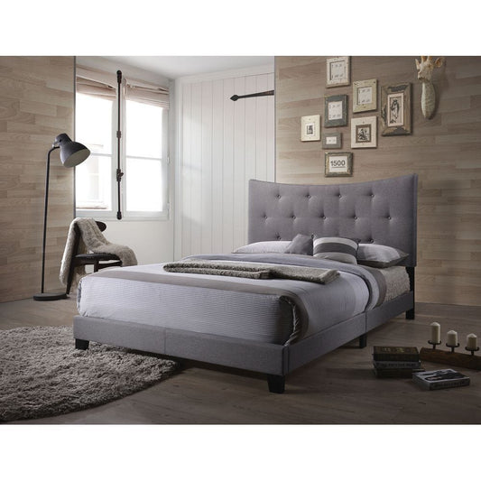 T & J Home Trends ACME Venacha Queen Bed in Gray Fabric 26360Q