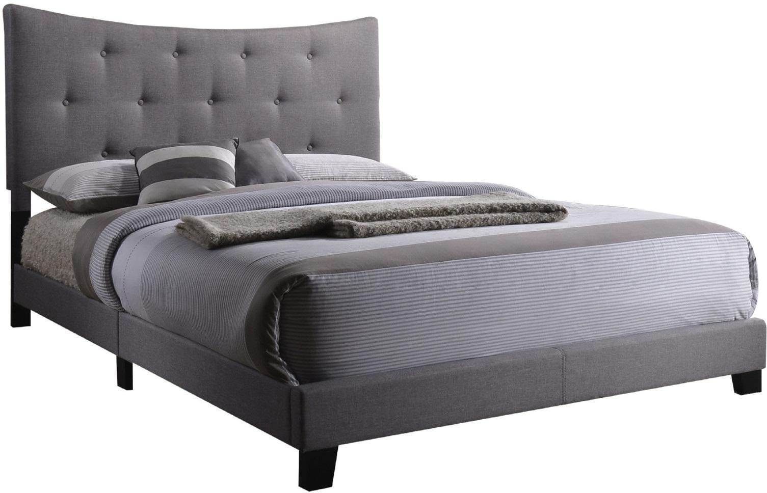 T & J Home Trends ACME Venacha Queen Bed in Gray Fabric 26360Q