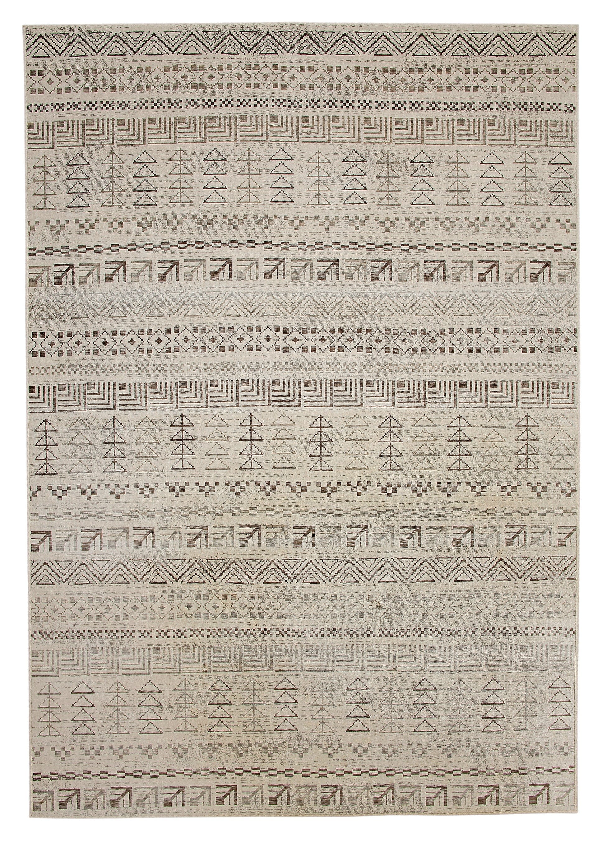 T & J Home Trends AmbIvory, Brown, and Natural Area Rug 5x8