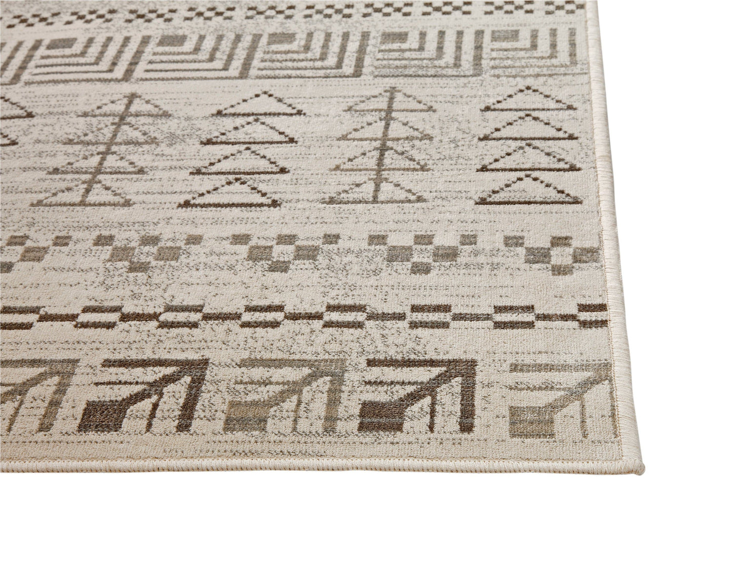 T & J Home Trends AmbIvory, Brown, and Natural Area Rug 5x8