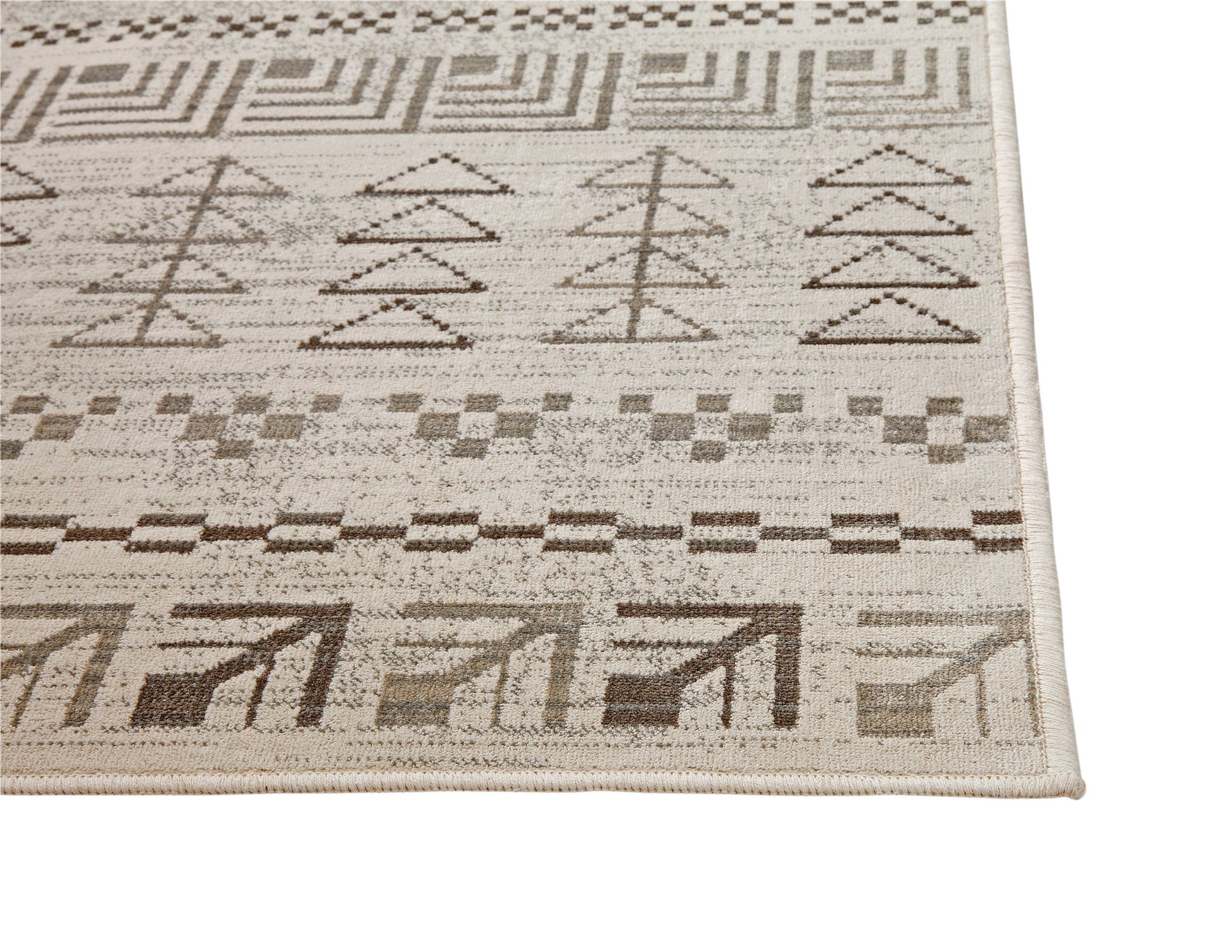 T & J Home Trends AmbIvory, Brown, and Natural Area Rug 5x8