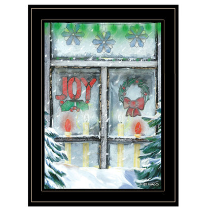 T & J Home Trends "Christmas Joy" by Ed Wargo Ready to Hang Framed Print, Black Frame