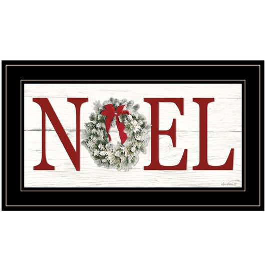 T & J Home Trends "Christmas Noel" by Lori Deiter, Ready to Hang Framed Print, Black Frame