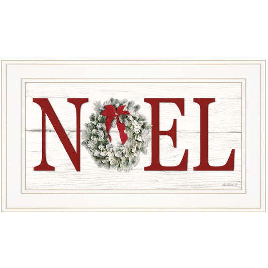 T & J Home Trends "Christmas Noel" by Lori Deiter, Ready to Hang Framed Print, White Frame