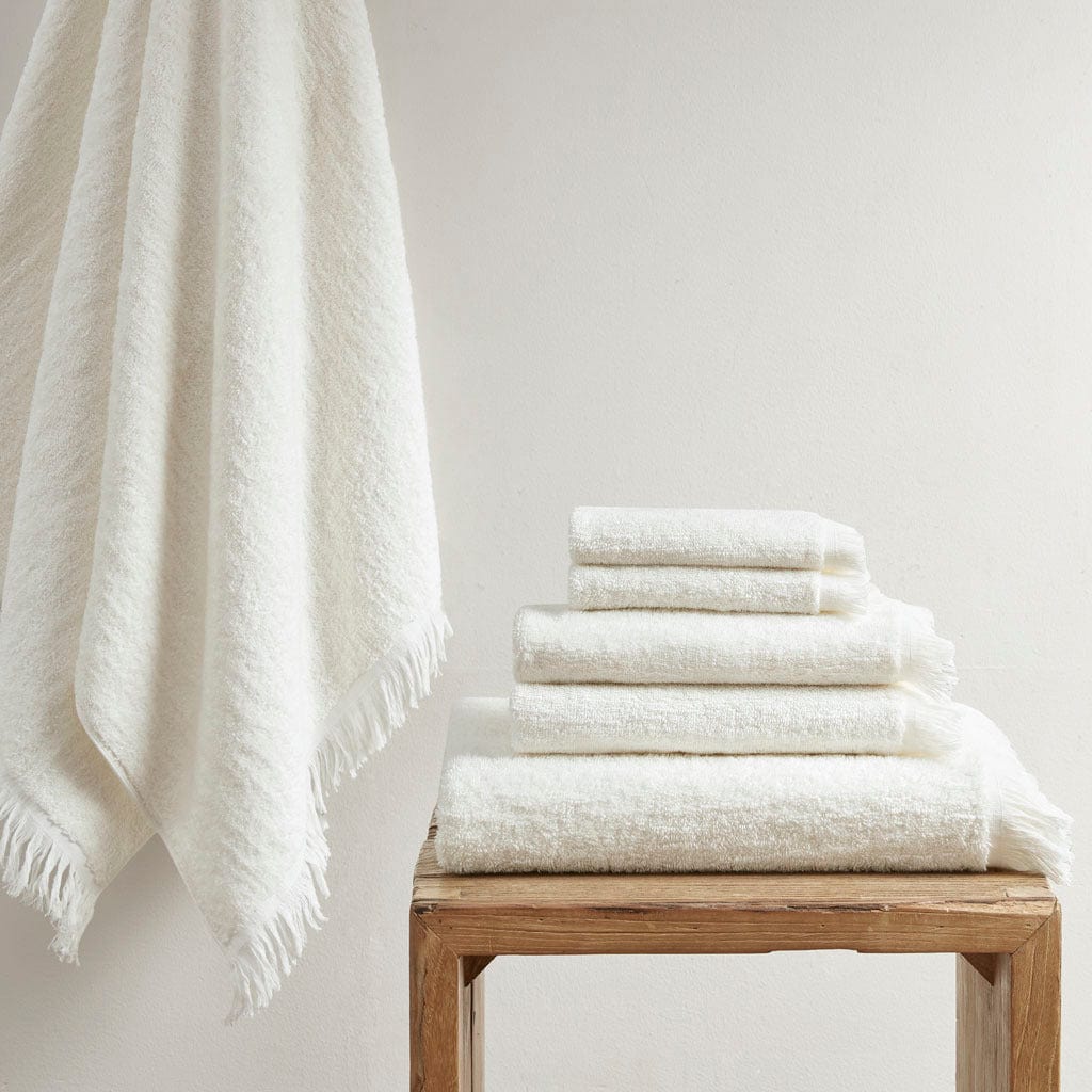 T & J Home Trends Cotton Dobby Slub 6 Piece Towel Set