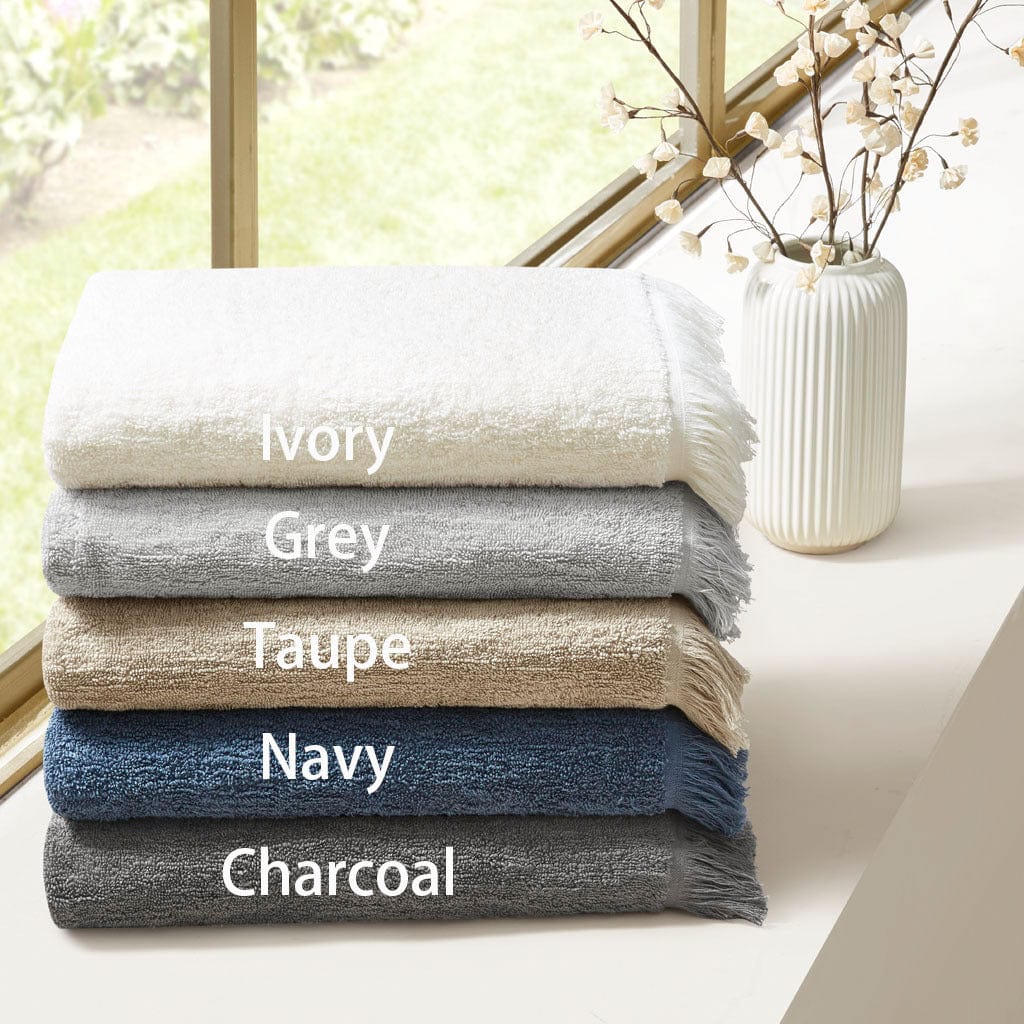 T & J Home Trends Cotton Dobby Slub 6 Piece Towel Set