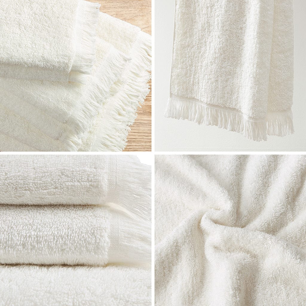 T & J Home Trends Cotton Dobby Slub 6 Piece Towel Set