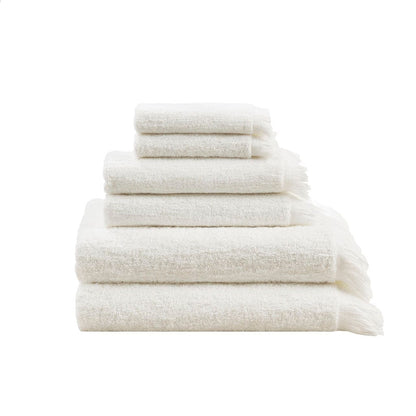 T & J Home Trends Cotton Dobby Slub 6 Piece Towel Set