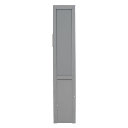 T & J Home Trends Full Size Murphy Bed Wall Bed with Shelves,Gray