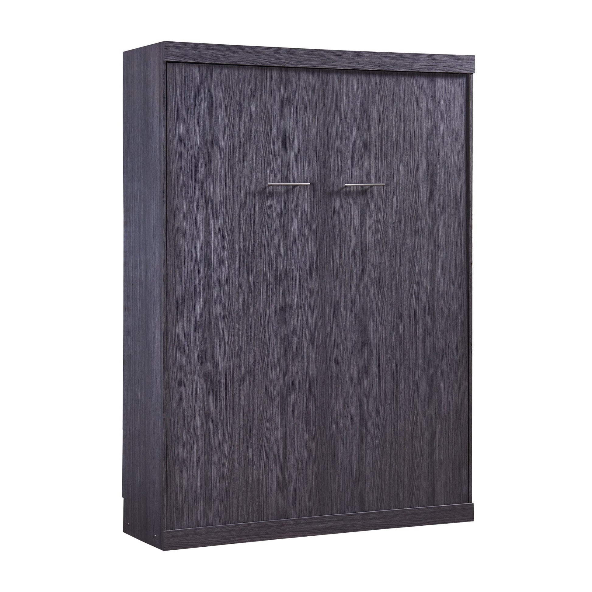 T & J Home Trends Full Size Murphy Bed with Wardrobe and Drawers, Storage Bed, can be Folded into a Cabinet, Gray