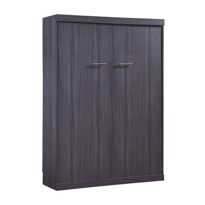 T & J Home Trends Full Size Murphy Bed with Wardrobe and Drawers, Storage Bed, can be Folded into a Cabinet, Gray