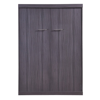 T & J Home Trends Full Size Murphy Bed with Wardrobe and Drawers, Storage Bed, can be Folded into a Cabinet, Gray