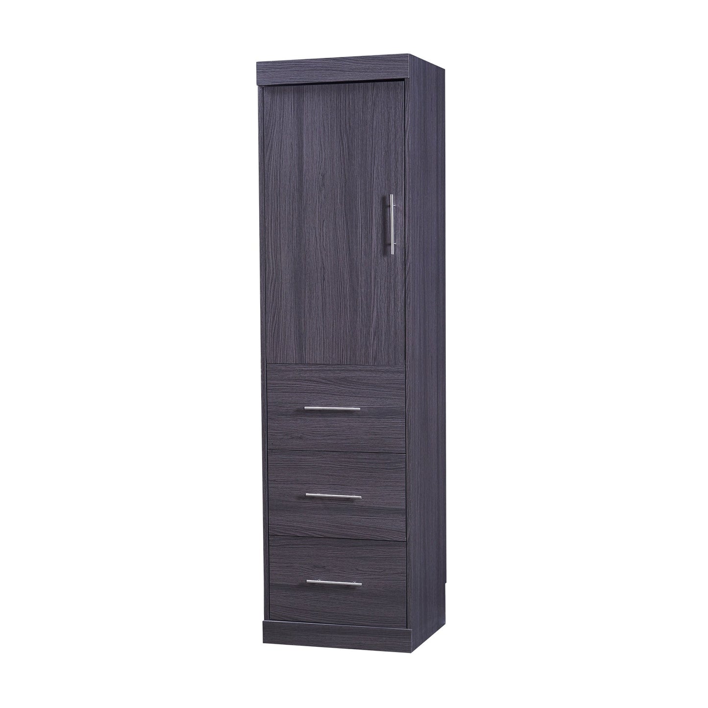 T & J Home Trends Full Size Murphy Bed with Wardrobe and Drawers, Storage Bed, can be Folded into a Cabinet, Gray