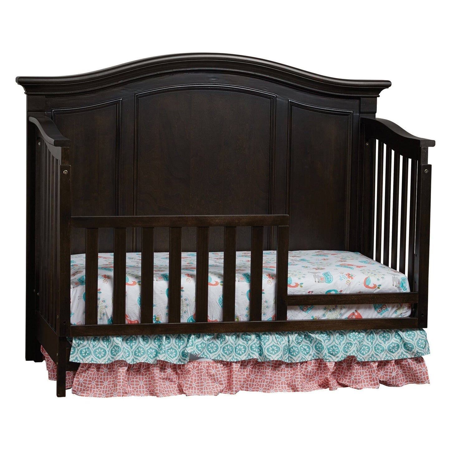 T & J Home Trends Glendale 4-in-1 Convertible Crib Charcoal Brown